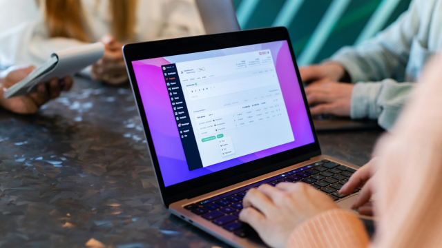 Person typing on a laptop